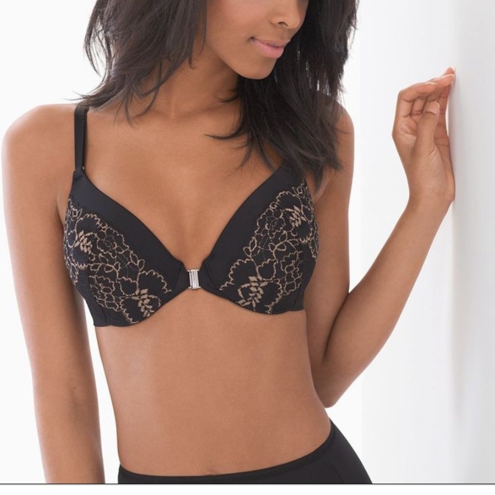 36  DD Soma vanishing back front close lace trim bra NWOT
